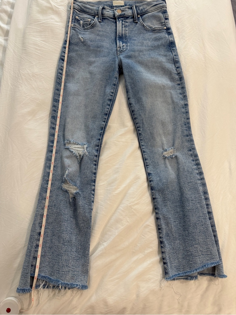 Mother Women’s The Insider Crop Step Fray Size 26 Light Blue Like New Condition